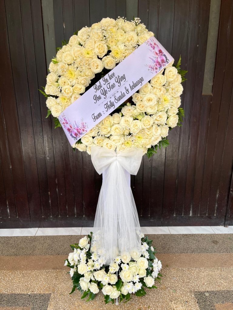 standing flower bulat buatan dari raja florist semarang - toko bunga semarang terbaik