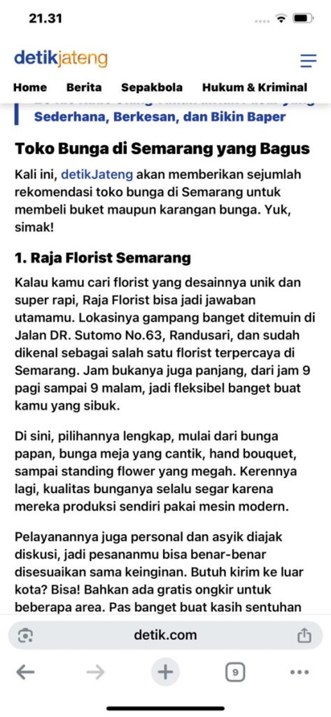 Raja Florist Semarang meraih gelar florist terbaik dengan kualitas bunga eksklusif
